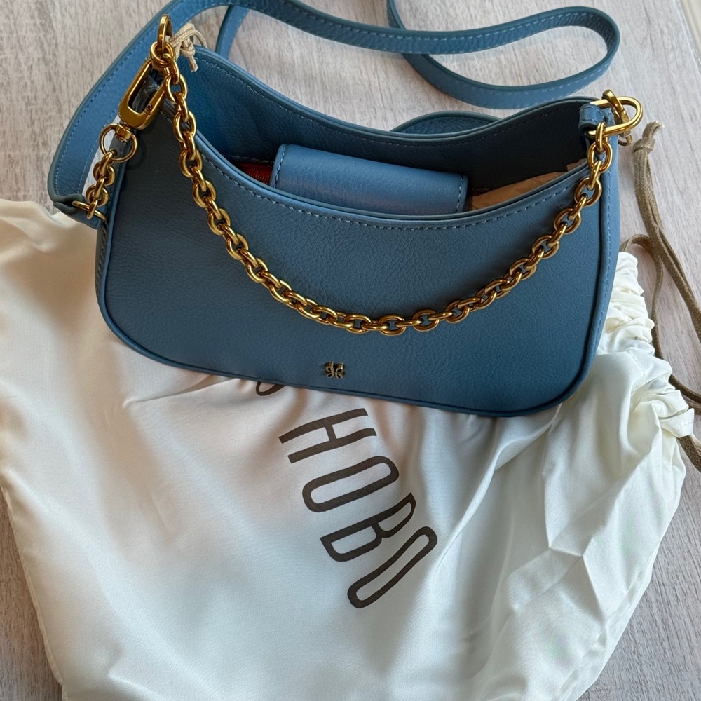 HOBO **NEW** Darcy Crossbody Polished Leather Biscayne Blue NWT